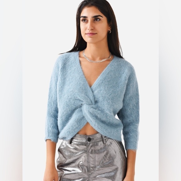 Ba&Sh Pullover Fill alpaca blend fuzzy knotted sweater, NWT, size 2 (Sm/Med) - Picture 3 of 12